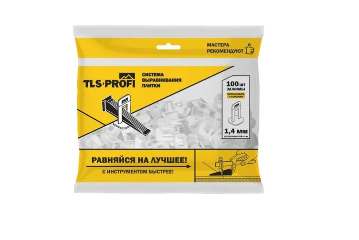 Система выравнивания плитки "TLS-Profi", Зажим 1,4 мм 100 шт