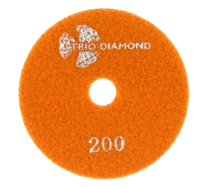 Алмазный гибкий шлифовальный круг "Черепашка" d100 №  200 (сухая шлифовка) Trio Diamond