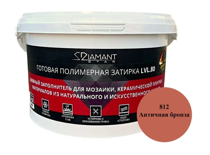 Полимерная затирка Diamant Star 812 античная бронза 2 кг