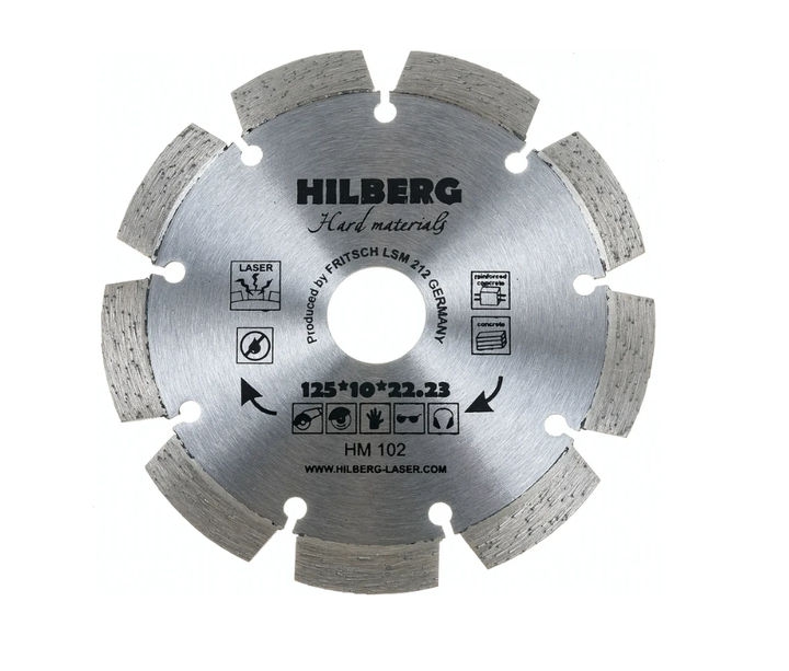 Диск алмазный отрезной Hard Materials Лазер 125*10*22,23мм Hilberg